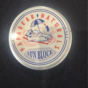 Papa Bear Naturals Sun Block in an easy to carry tin! Good for you ingredients